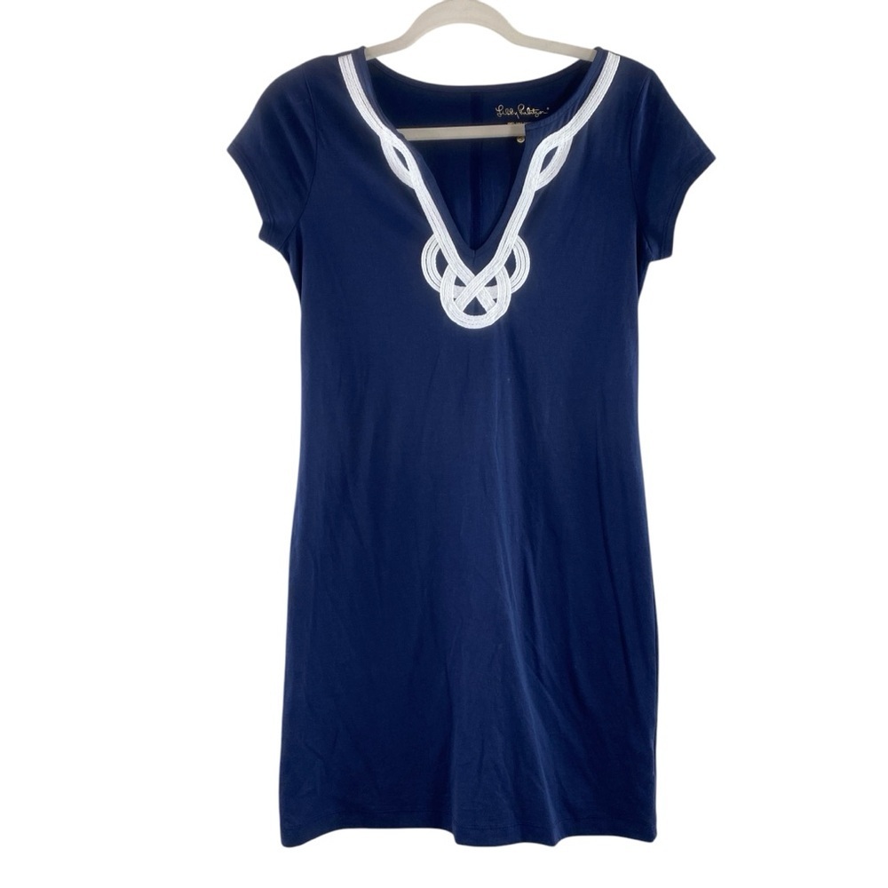 Lilly Pulitzer Women’s Navy Brewster 100%‎ Pima Cotton T-Shirt Mini Dress S